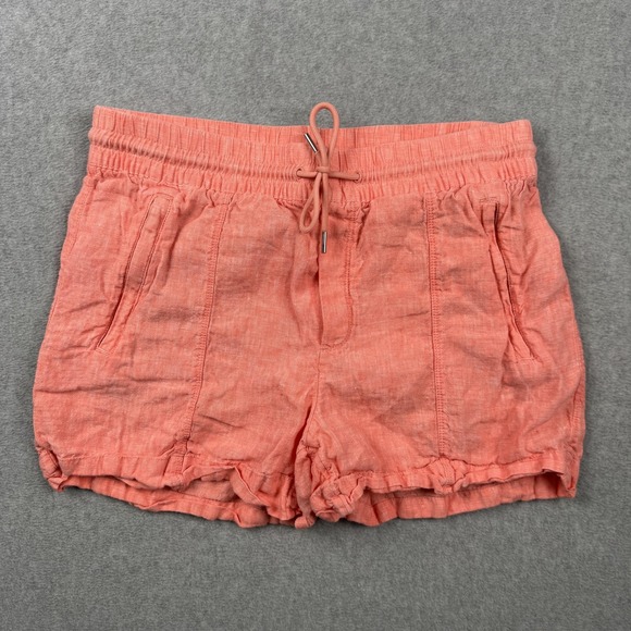 Athleta Pants - Athleta Shorts Womens Size 10 Pink 100% Linen Drawstring Beachy Chino Summer